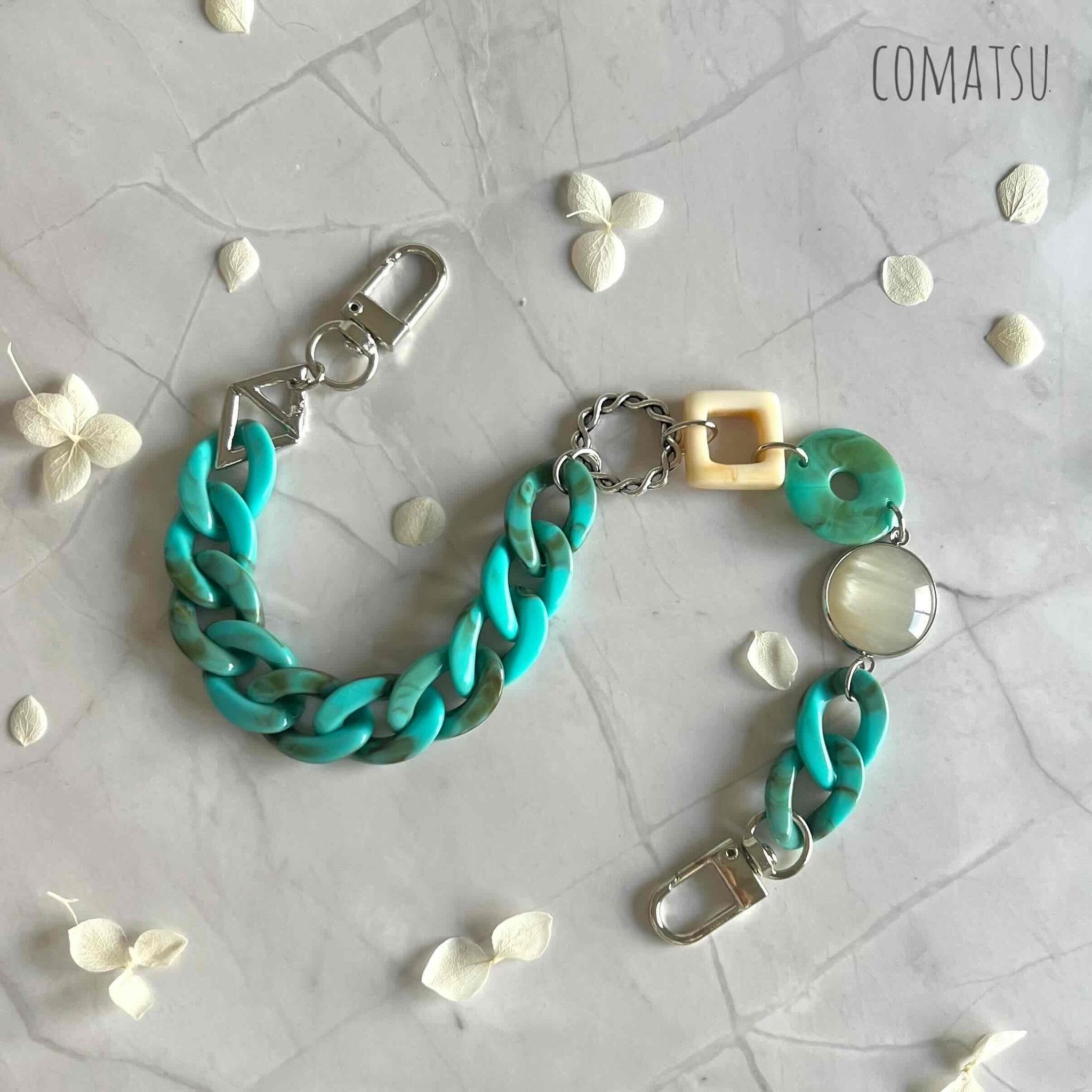 Casual Turquoise ハンドストラップ付きスマホケース 落下防止 リストストラップ スマホカバー | 8枚目